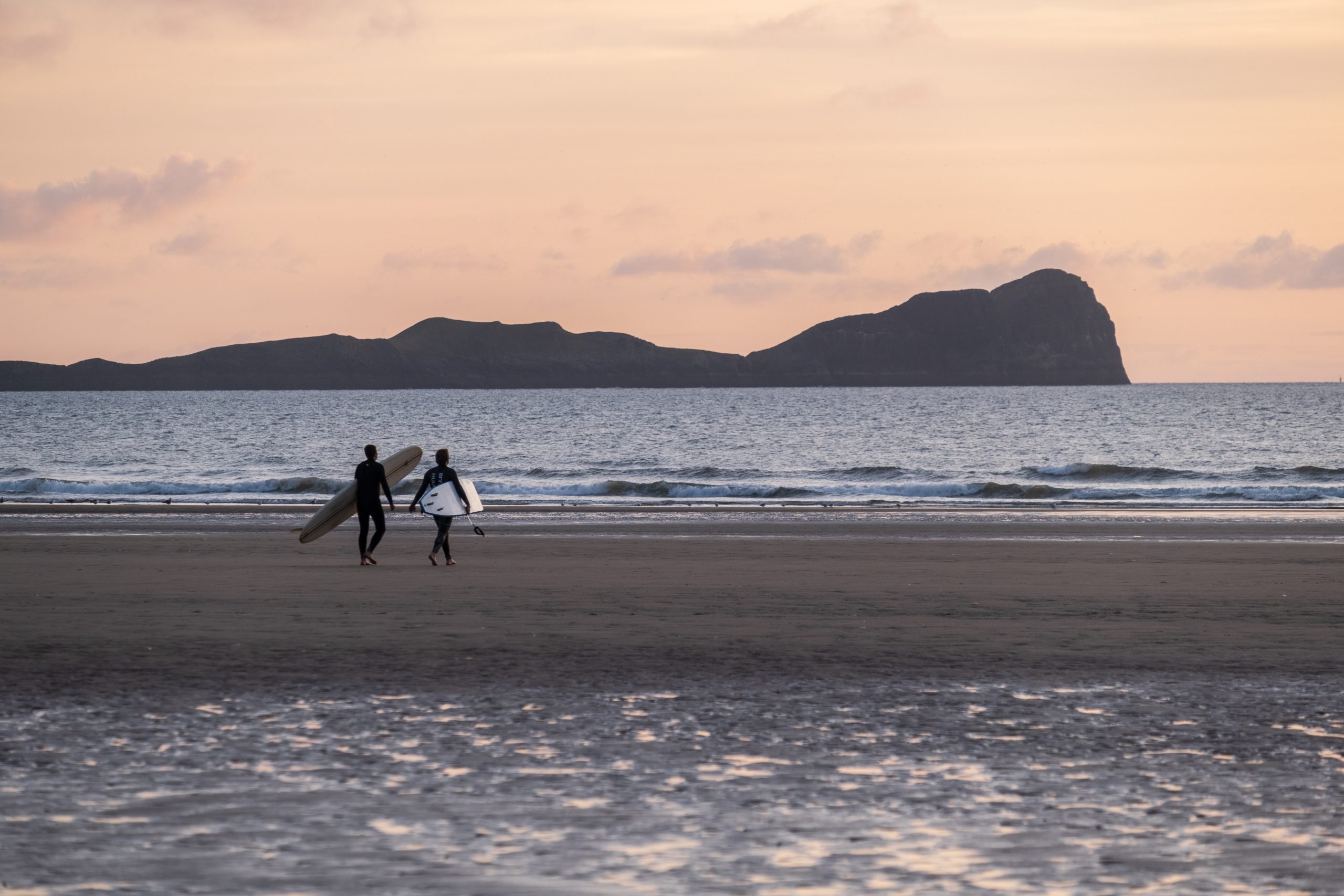 Llangennith Sunset // Watercolor // Beach hotsell // Wales